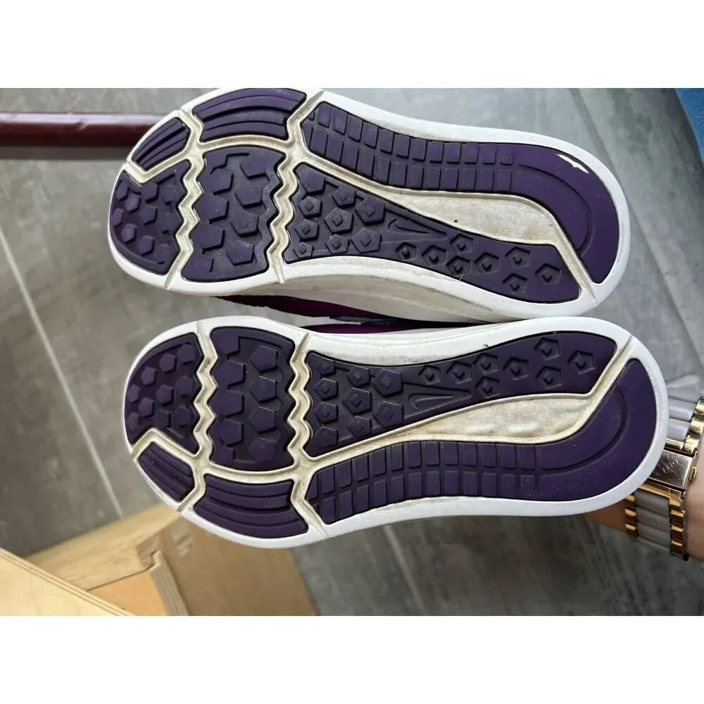 NIKE Downshifter Sneakers Shoes Low-Top Purple White Little Kids Girls Size 10 C